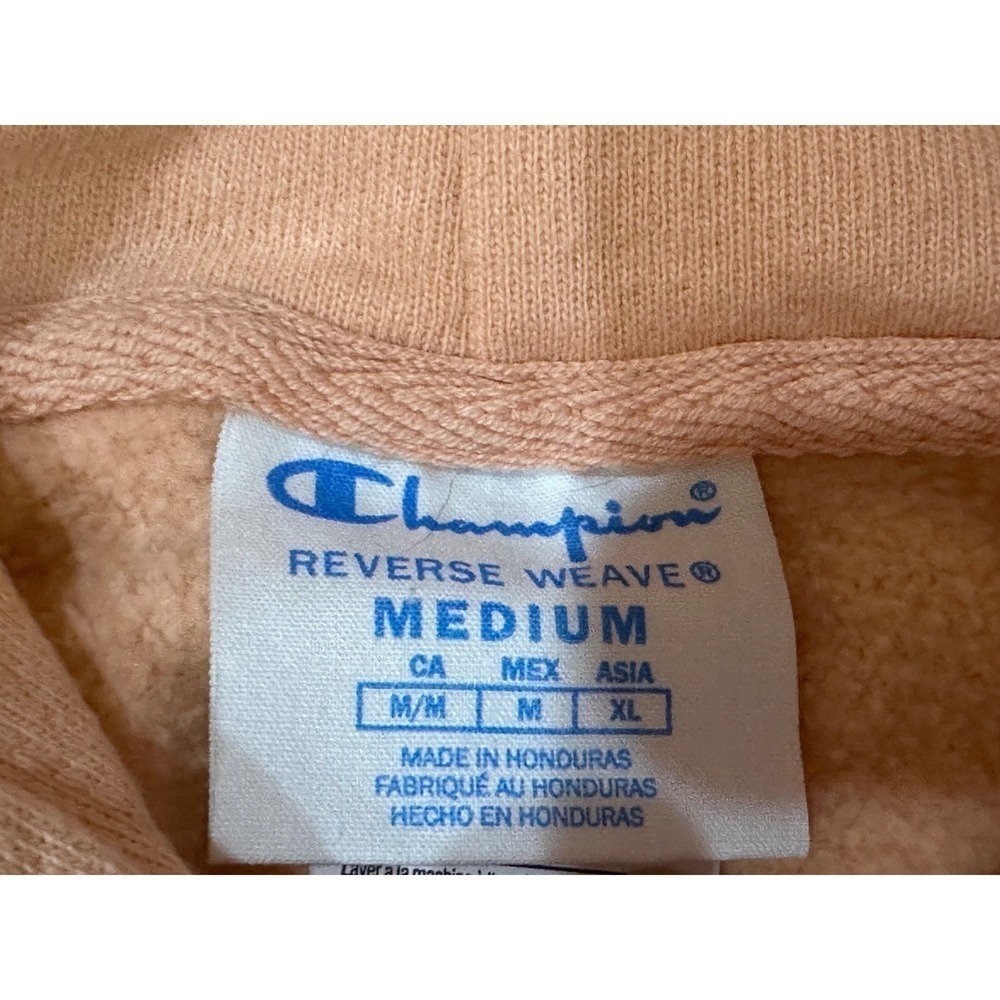 Champion Reverse Weave Peach Logo Hoodie Sweatshirt Womens Size Medium - Picture 4 of 8